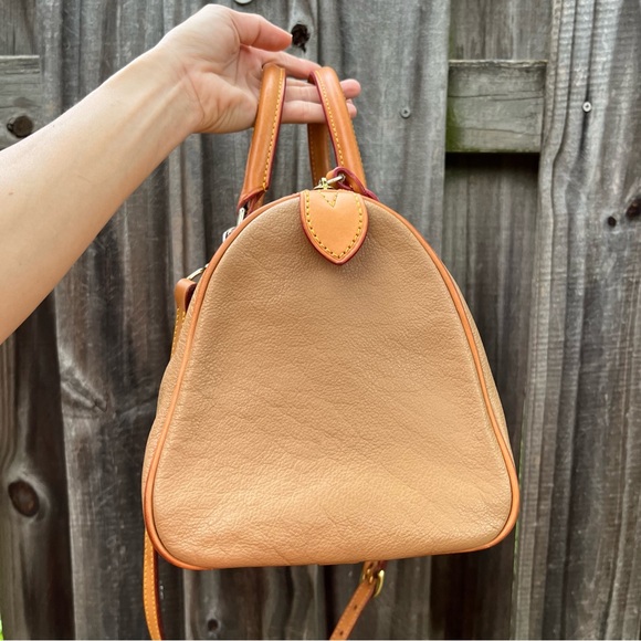 Dooney & Bourke leather barrel satchel in camel - Picture 6 of 15